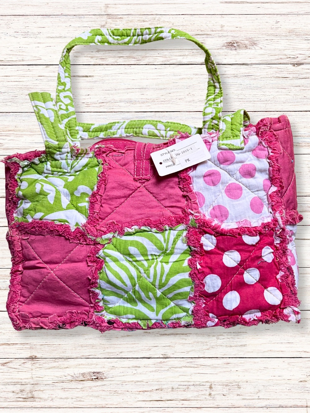 HANDCRAFTED FESTIVAL BAG QUILTED Shoulder Purse Hippie Pink Lime Boho Peace Sign - Picture 5 of 10